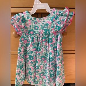 Jacadi Pink and Green Floral Kids Dress